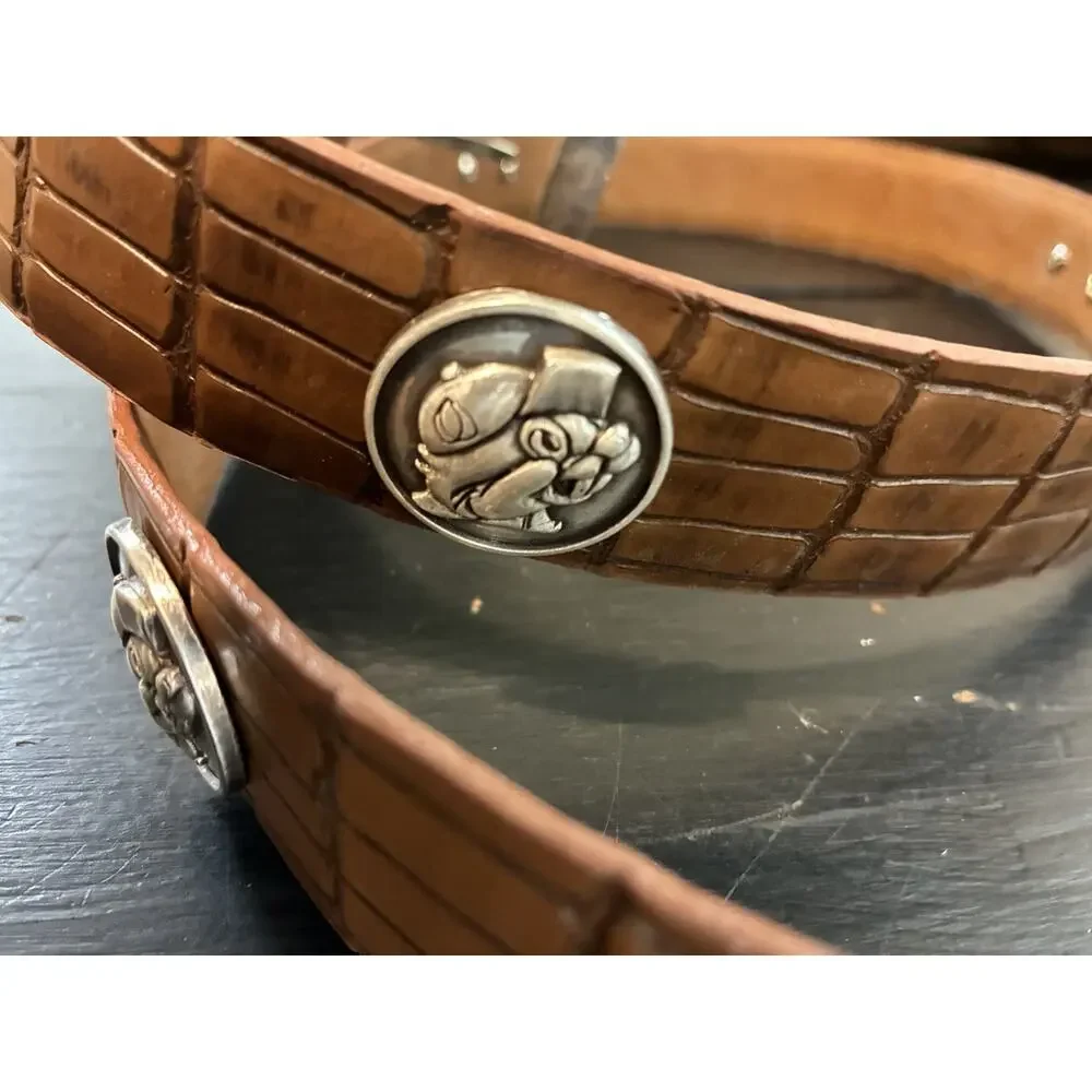 Brown Genuine Leather Belt With 4 Buc-ee’s Conchos Size 40 New
